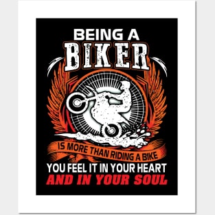 Being a biker you feel it in your heart Posters and Art